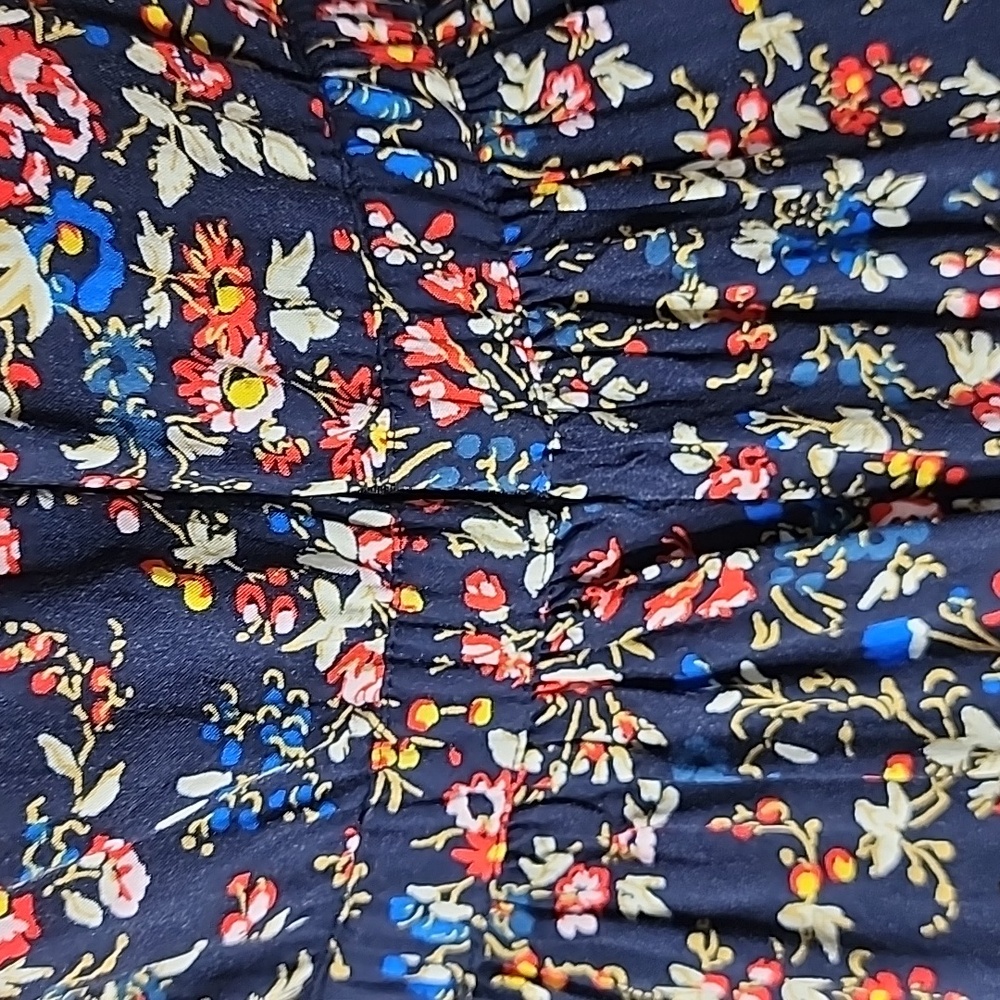 J.Crew Ruffle-front Mini Faux Wrap Dress in Tapestry Blue Floral Size 10 Medium - Picture 13 of 15